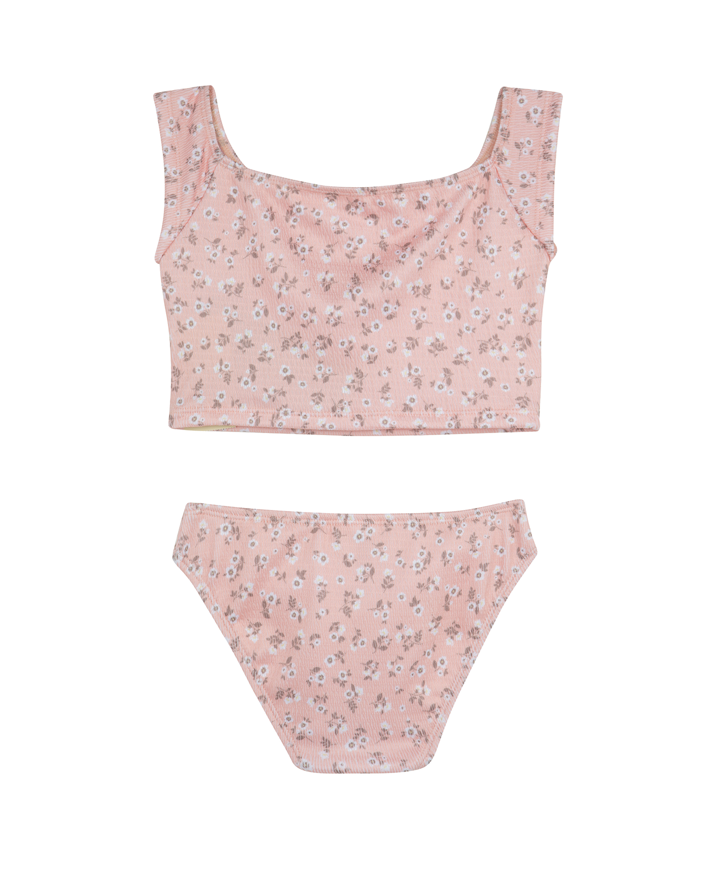 Ditsy Dream Off Shoulder Cap Sleeve Swim Set - Pink