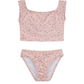 Front View Of Ditsy Dream Off Shoulder Cap Sleeve Swim Set | orange
