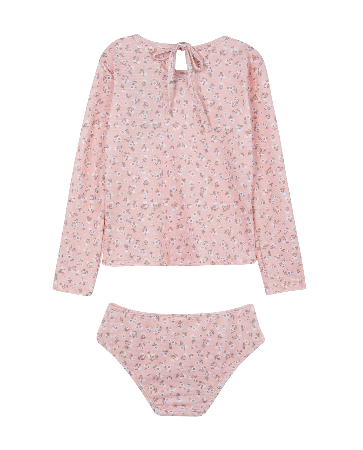 Ditsy Dream Textured Long Sleeve Rash Guard Set - orange