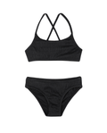 Beach Day Textured Criss Cross Strap Swim Set