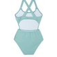 Back View Of Sparkles Cut Out Cross Strap One Piece  | turquoise
