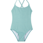 Front View Of Sparkles Criss Cross Tie Back One Piece | turquoise