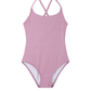Front View Of Sparkles Criss Cross Tie Back One Piece | dusty-purple

