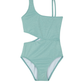 Front View Of Sparkles Side Cutout One Piece | turquoise
