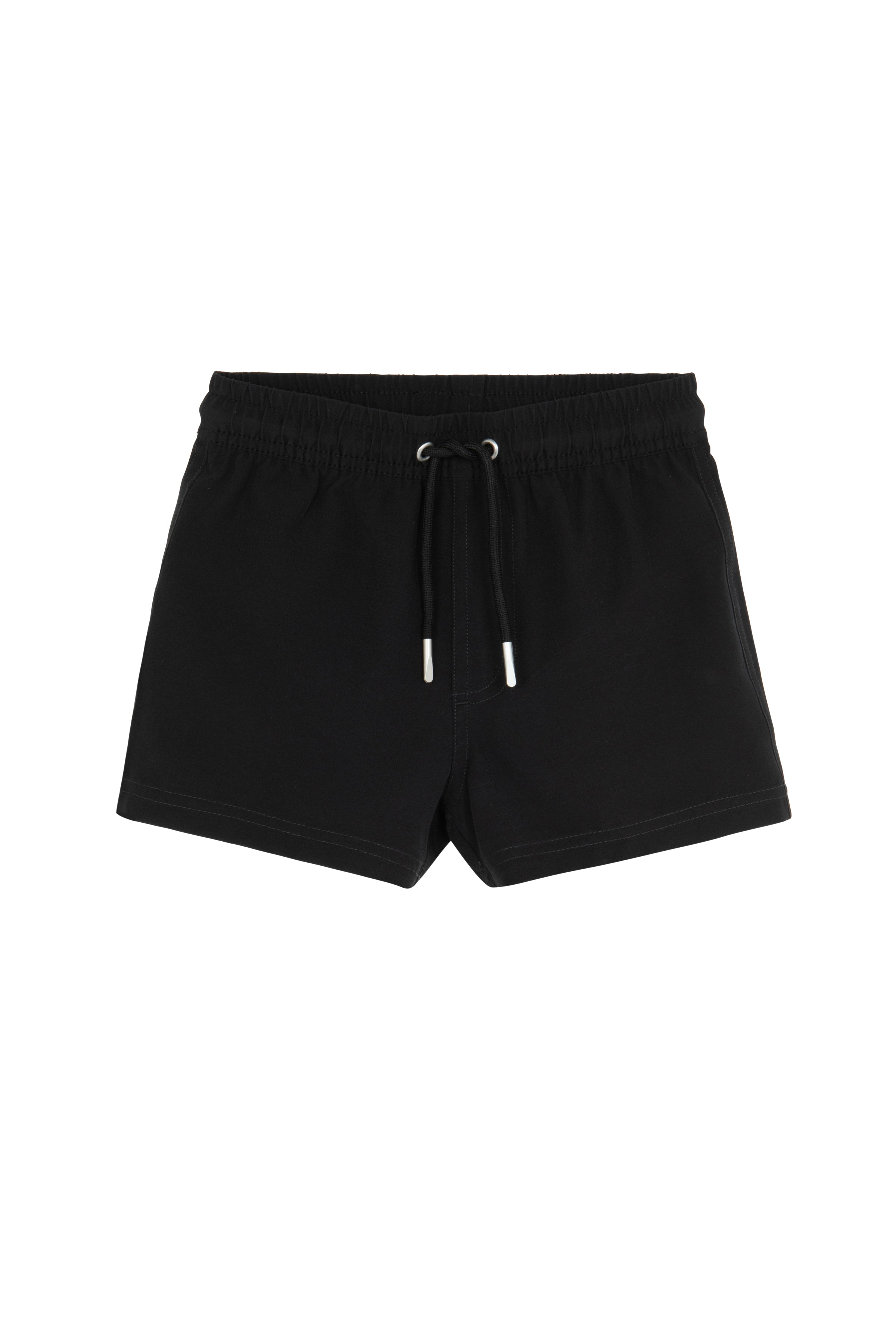 Boys 2 Match Drawstring Swim Shorts-Black