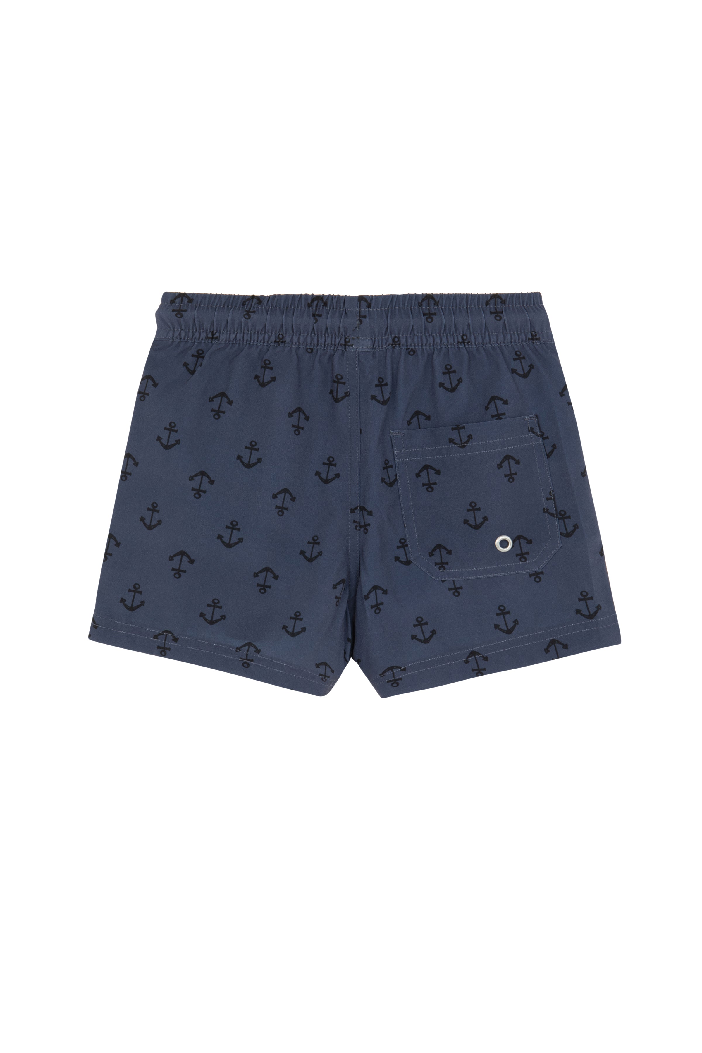 Boys 2 Match Drawstring Swim Shorts-Blk/multi
