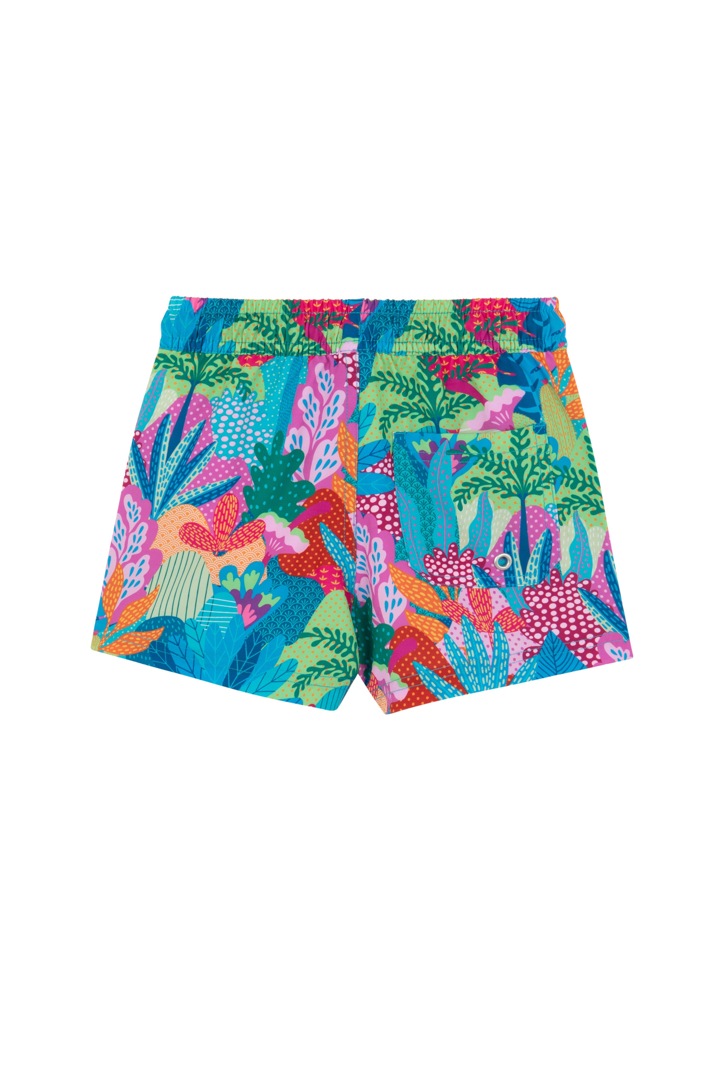 Boys 2 Match Drawstring Swim Shorts-Multi