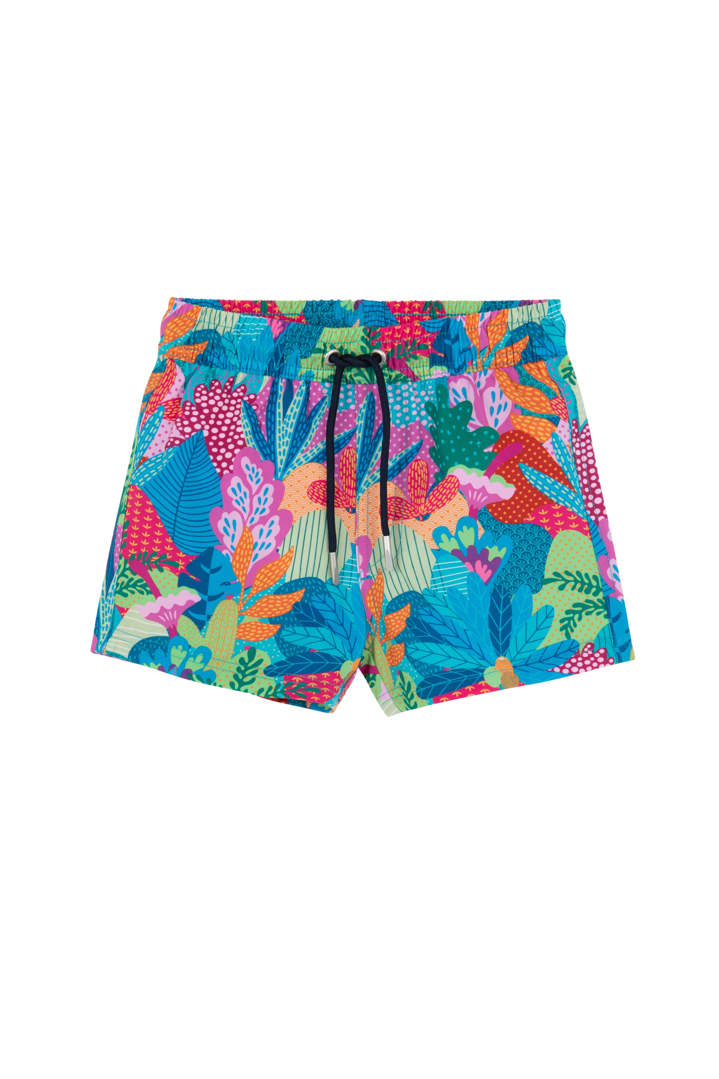 Boys 2 Match Drawstring Swim Shorts-Multi