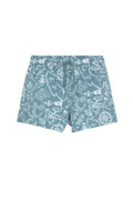 Boys 2 Match Drawstring Swim Shorts-Multi/grn