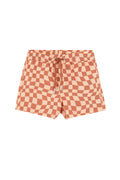Boys 2 Match Drawstring Swim Shorts-Multi/orng