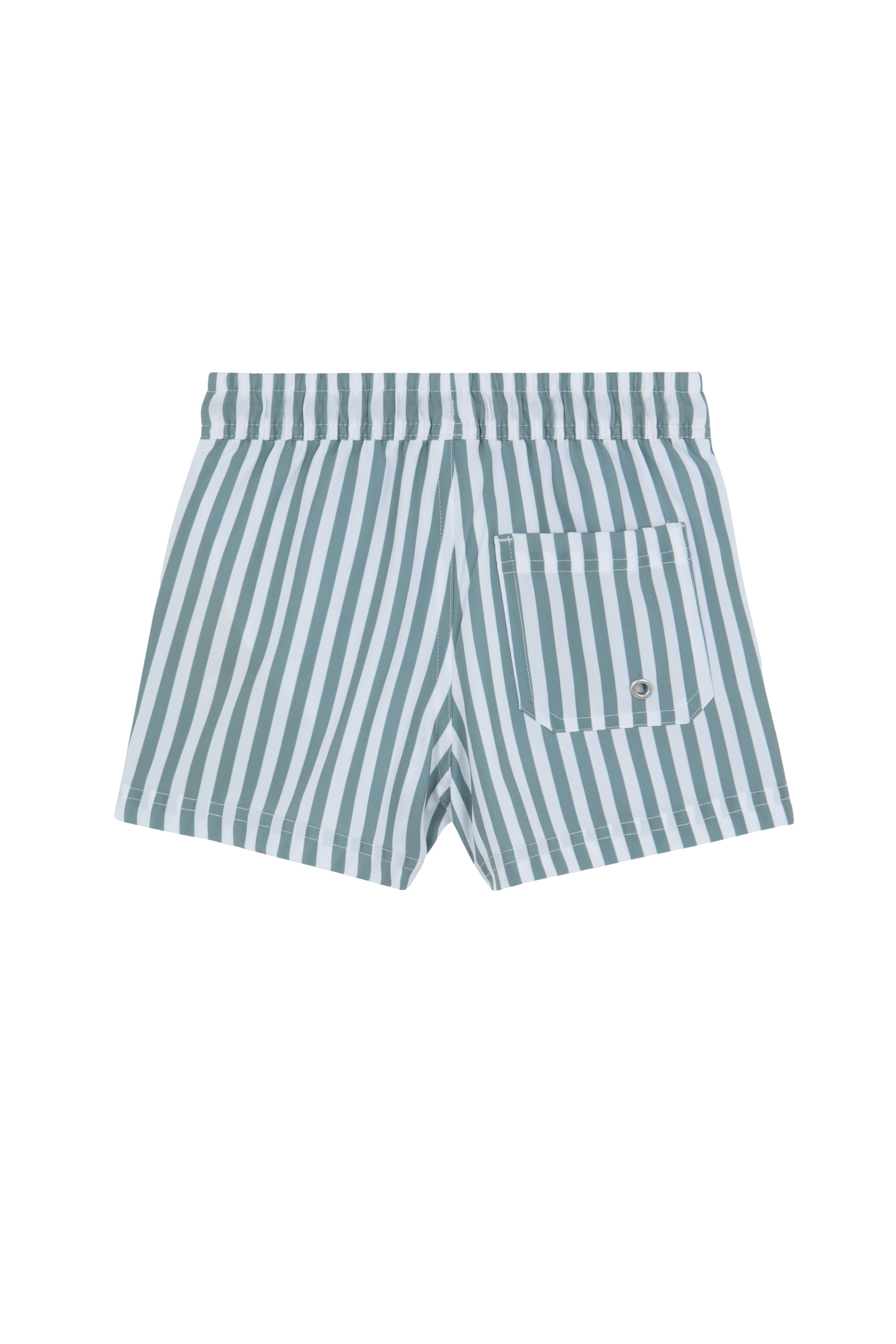 Boys 2 Match Drawstring Swim Shorts- Wh/grn
