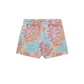 Back View Of Boys 2 Match Drawstring Swim Shorts | white-yellow