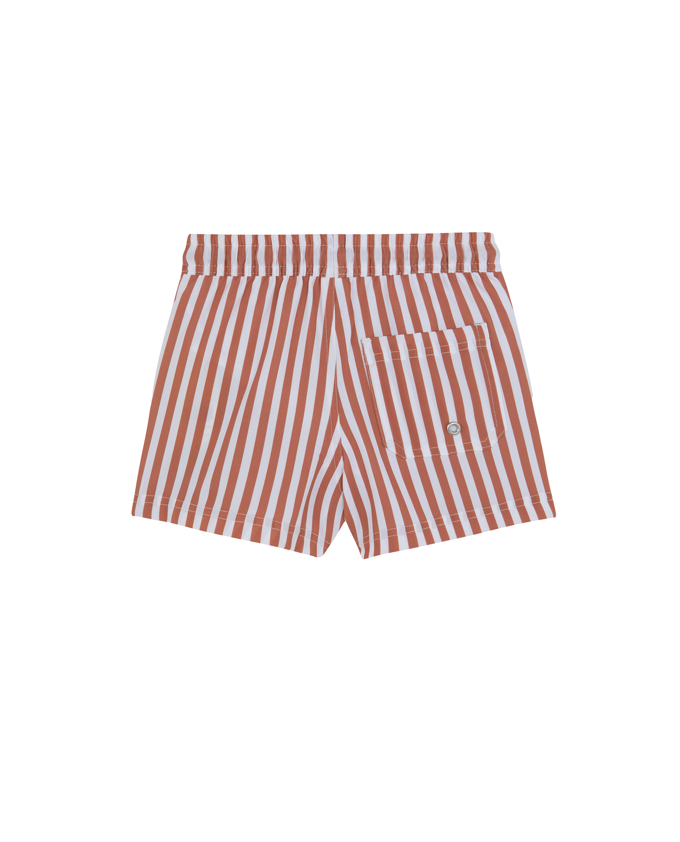 Back View Of Boys 2 Match Drawstring Swim Shorts | white-terraco
