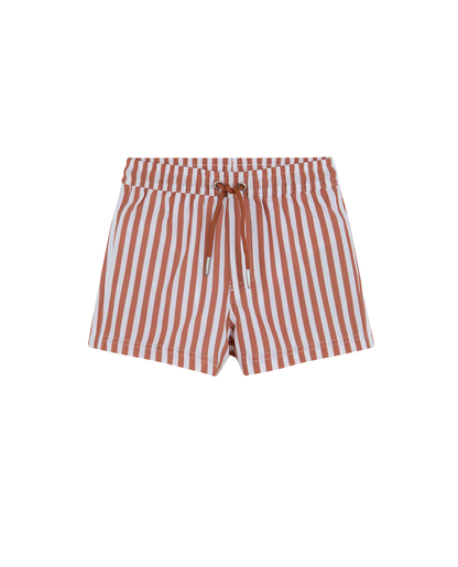 Front View Of Boys 2 Match Drawstring Swim Shorts | white-terraco
