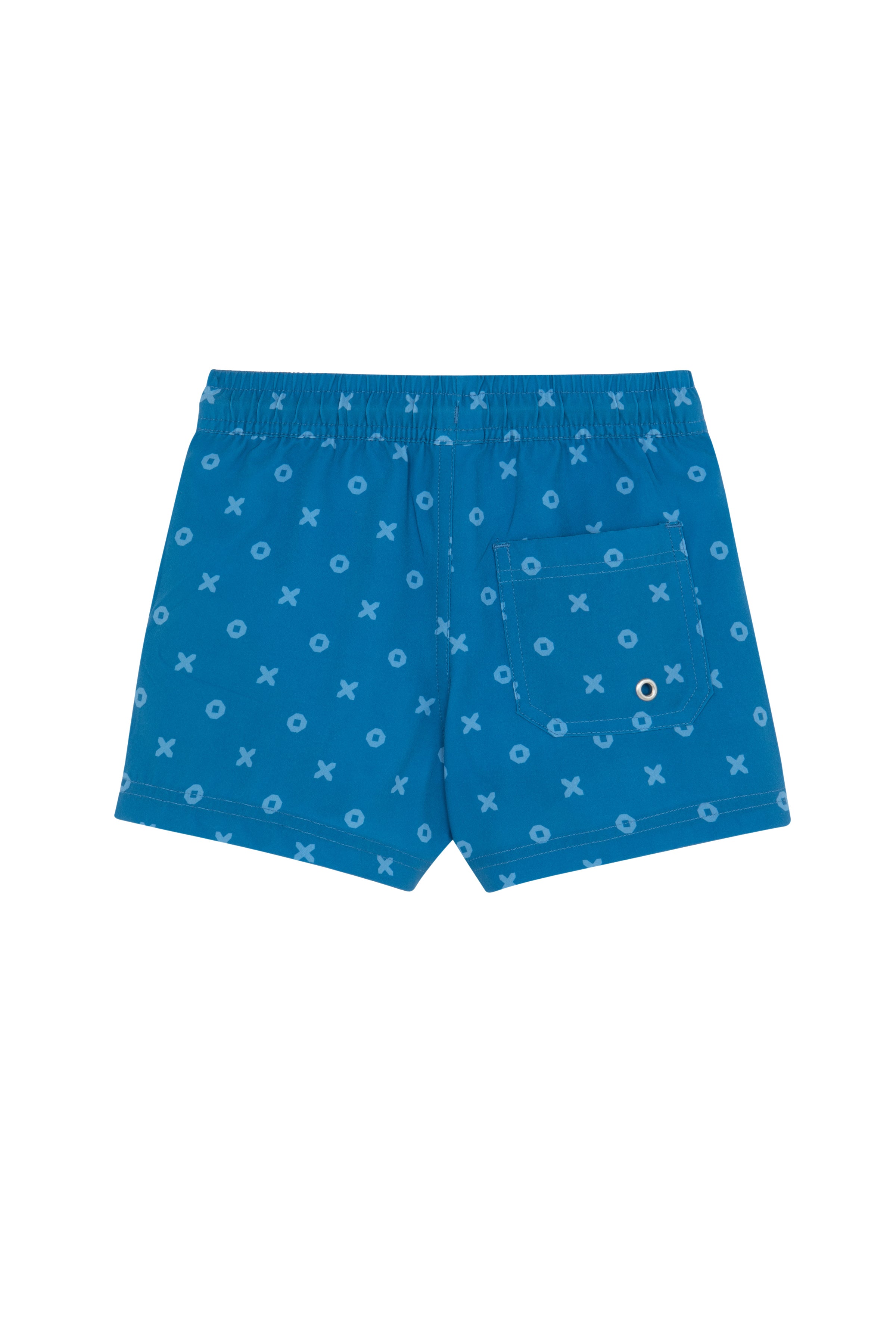 Boys 2 Match Drawstring Swim Shorts-Navy/l.blu