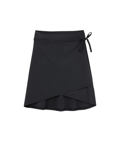 Front View Of Sea Solids Swim Skirt with Inner Short | sea-black
