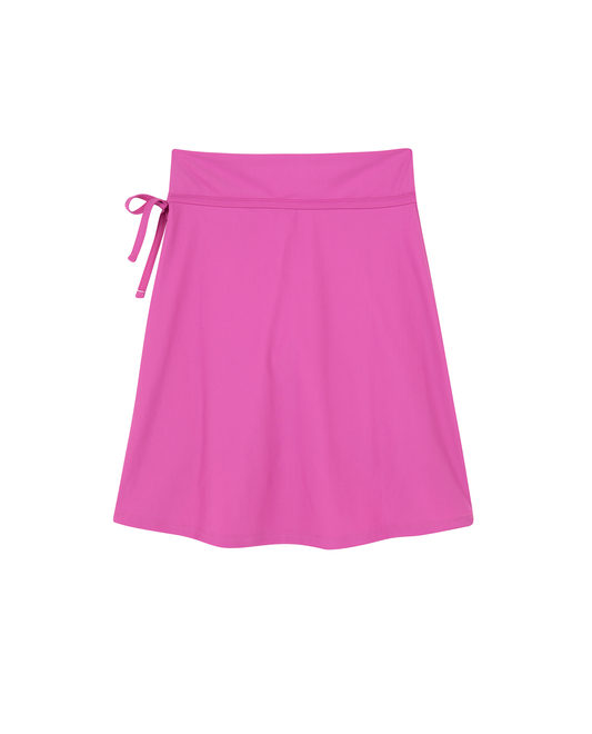 Back View Of Sea Solids Swim Skirt with Inner Short | sea-pink