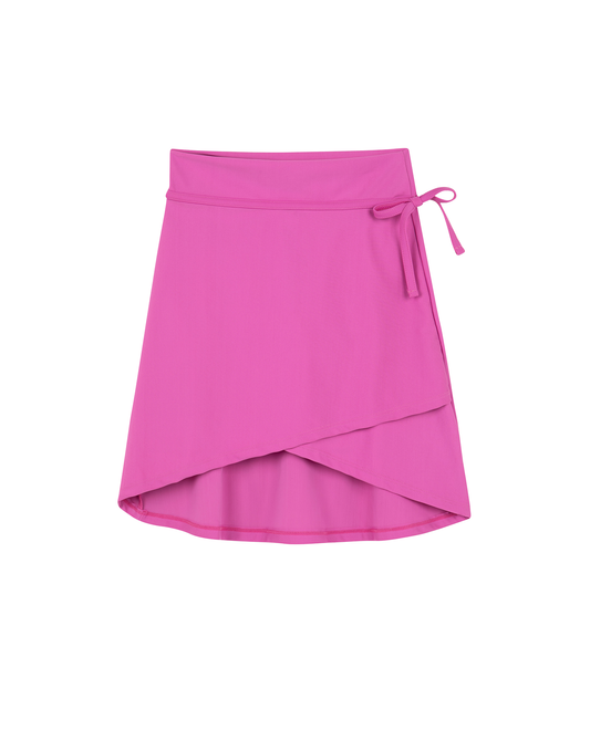 Front View Of Sea Solids Swim Skirt with Inner Short | sea-pink