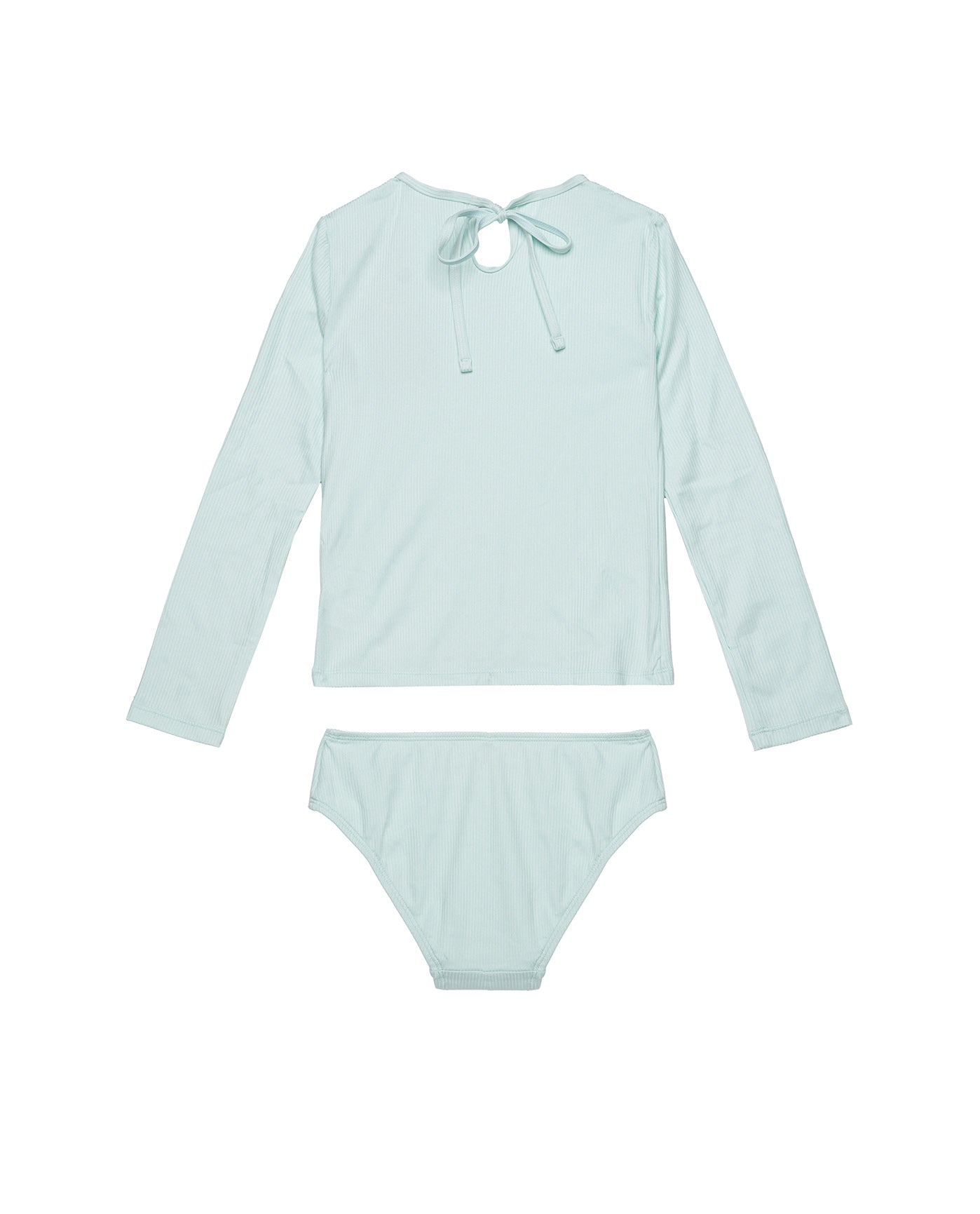Freya Rib Short Sleeve Side Tie Swim Set-Lt green