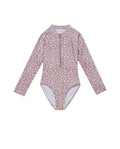 Leopard Love Long Sleeve Zip Front One Piece-Cacao