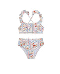 Floral Soul Textured Scoop Neck Ruffle Swim Set-Multi