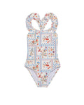 Floral Soul Textured Square Neck Ruffle One Piece-Multi