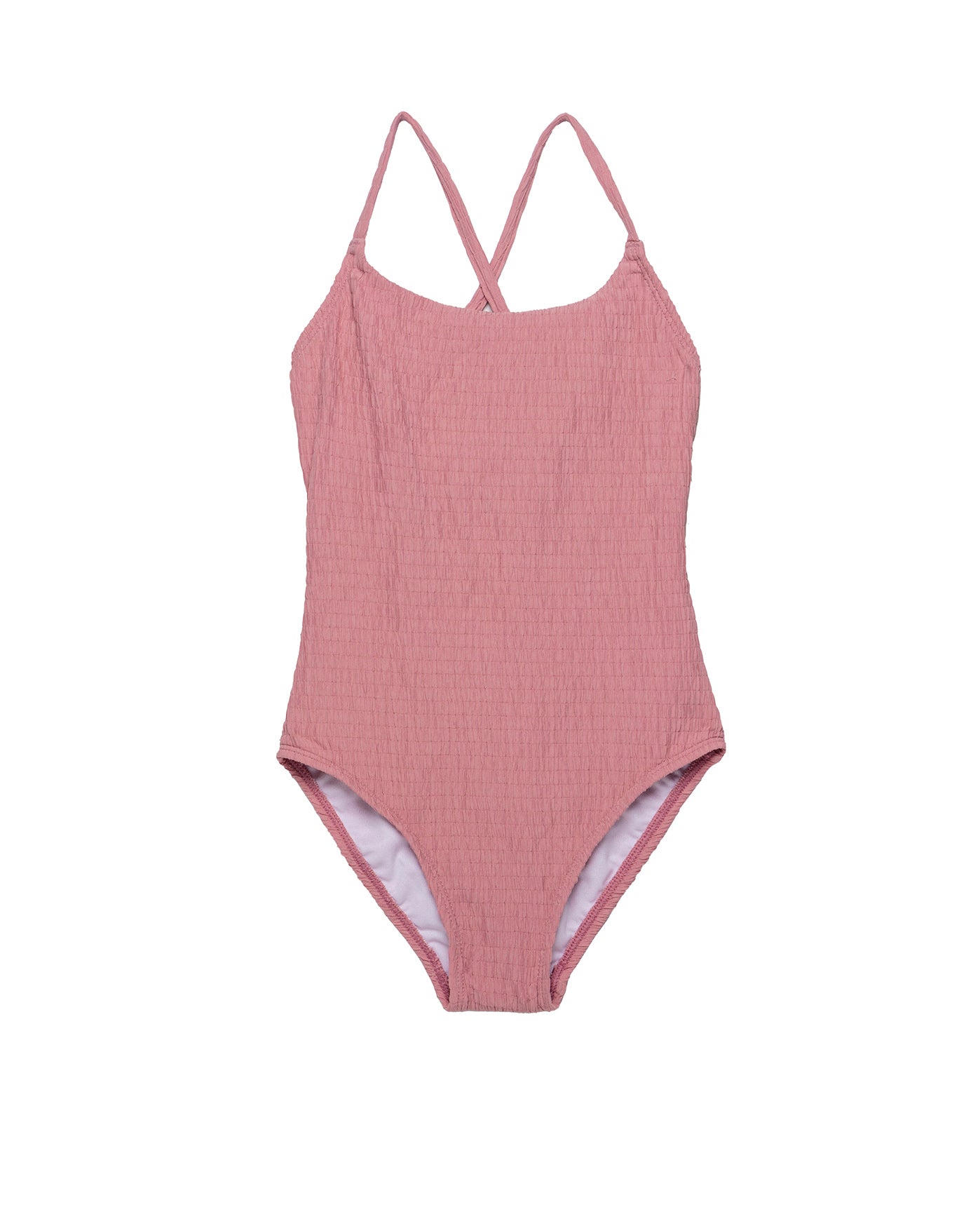 Neapolitan Textured Criss Cross Back Adjustable One Piece-Pink