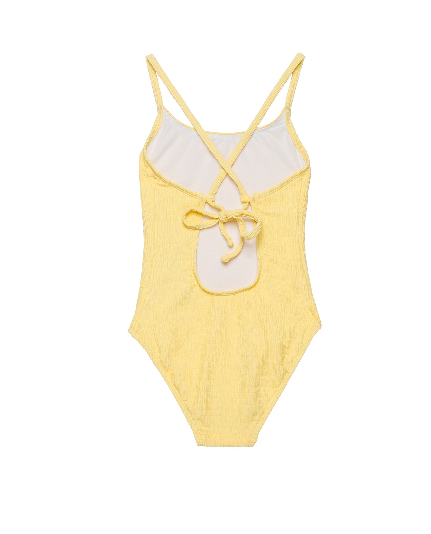 Neapolitan Textured Criss Cross Back Adjustable One Piece-Yellow