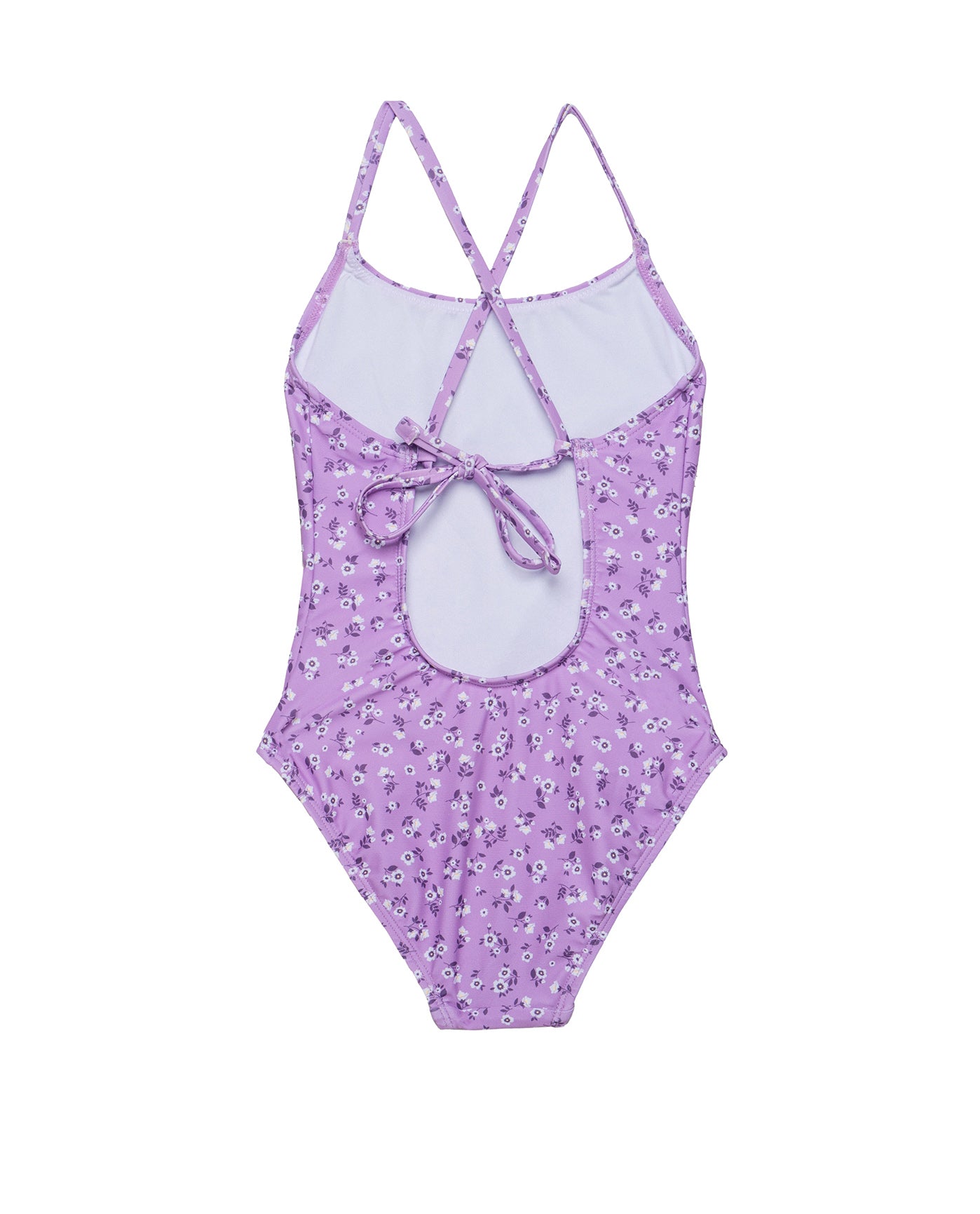 Ditsy Floral Criss Cross Back Adjustable One Piece-Violet