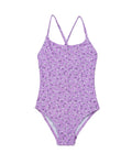 Ditsy Floral Criss Cross Back Adjustable One Piece-Violet