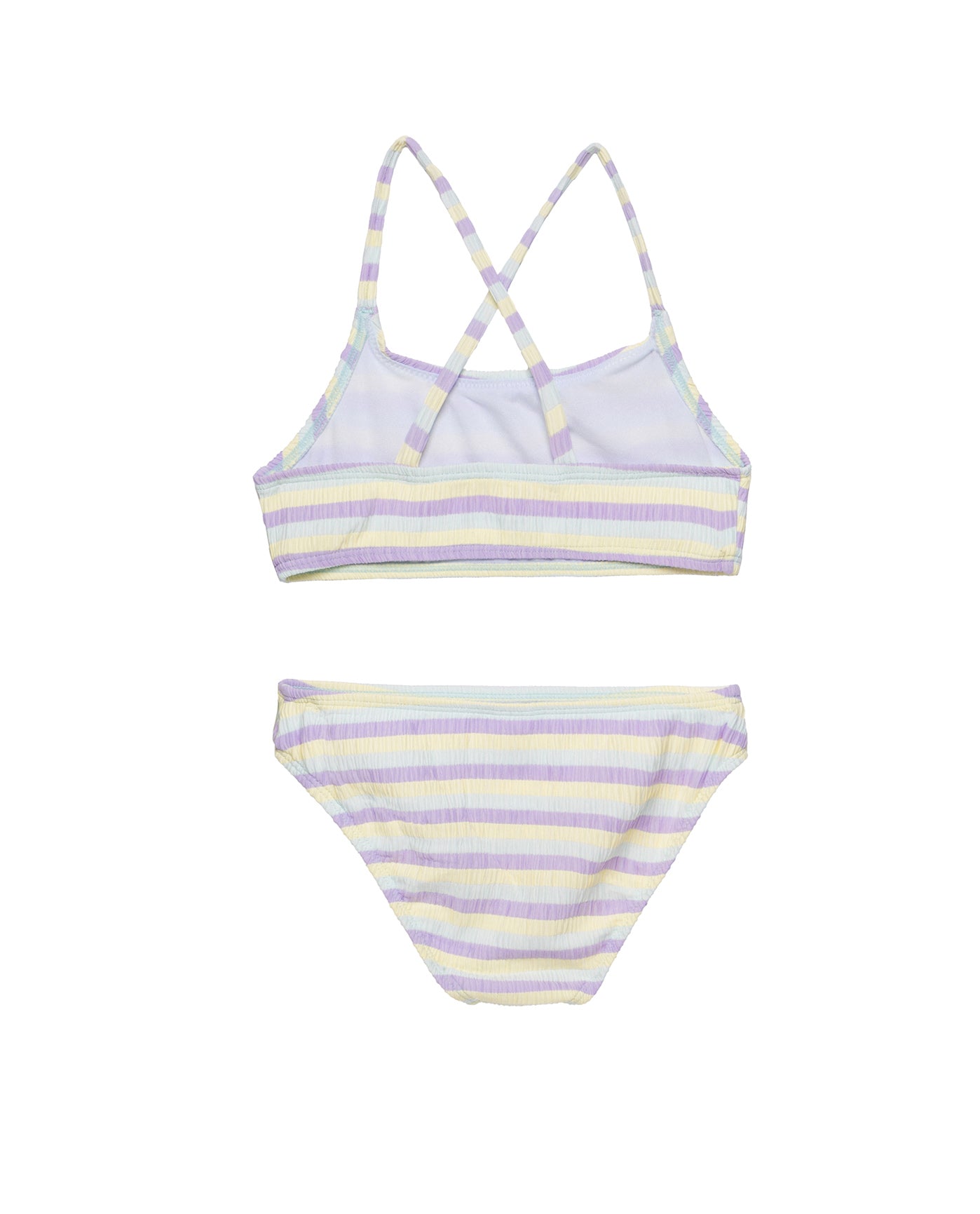 Lollipop Textured Criss Cross Strap Swim Set-Multi