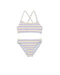 Lollipop Textured Criss Cross Strap Swim Set-Multi