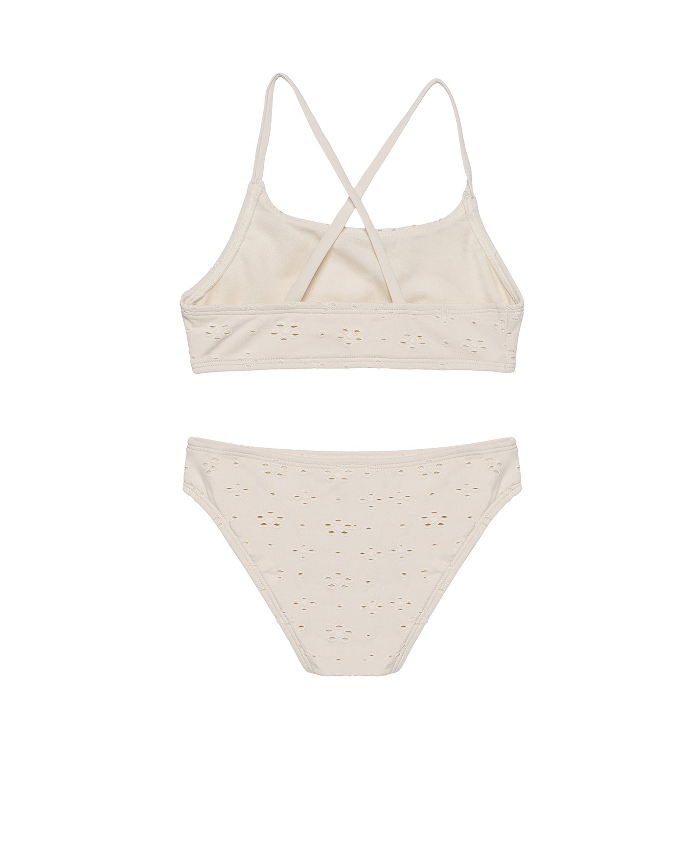 Little Lace Criss Cross Strap Swim Set-Ivory
