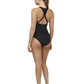 Back View Of Ocean's Eleven Scoop Neck One Piece  | multi-black
