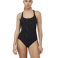 Front View Of Ocean's Eleven Scoop Neck One Piece  | multi-black

