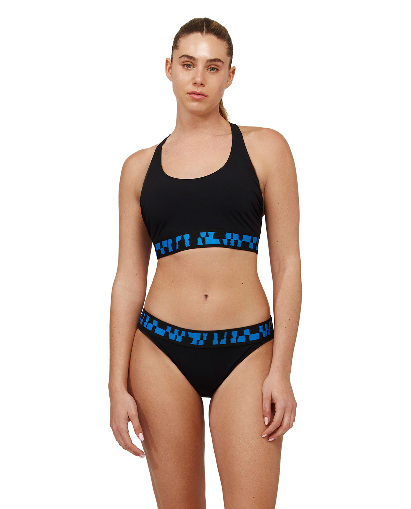 Front View Of Bondi Beach Scoop Neck Bikini Top | bondi-black
