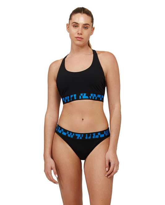 Front View Of Bondi Beach Scoop Neck Bikini Top | bondi-black
