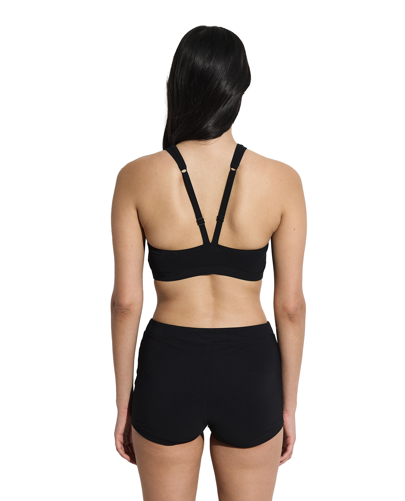 Back View Of Aqua Chic High Neck Bikini Top | aqua-purple
