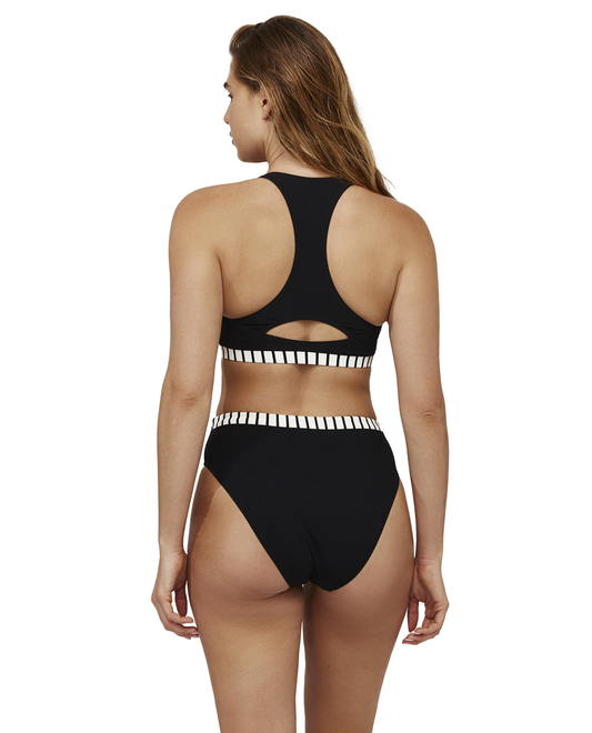 Back View Of Coco Scoop Neck Bikini Top | black-white
