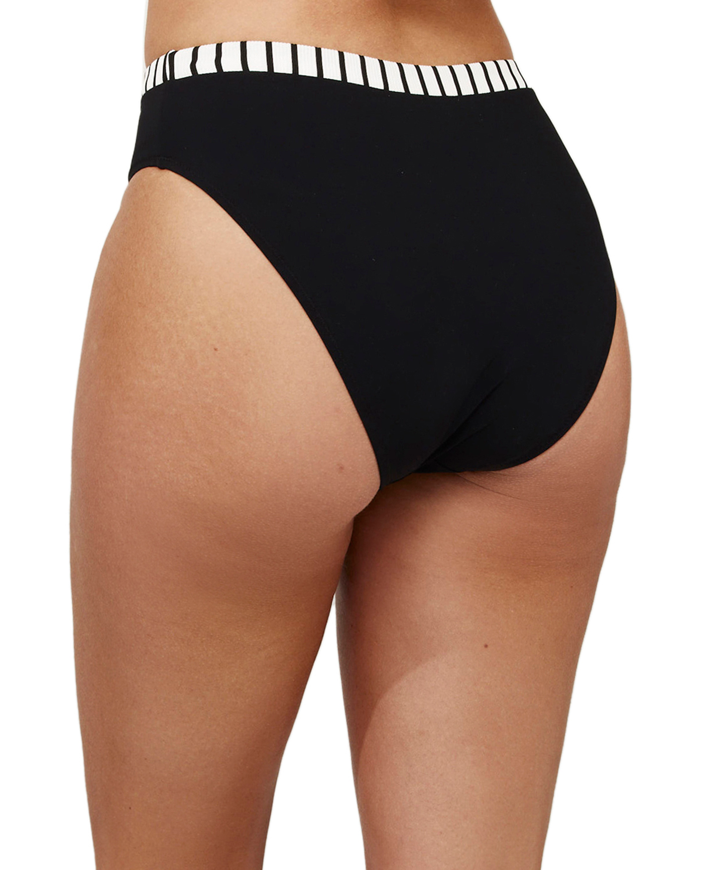 Back View Of Coco High Waist Bikini Bottom | black-White
