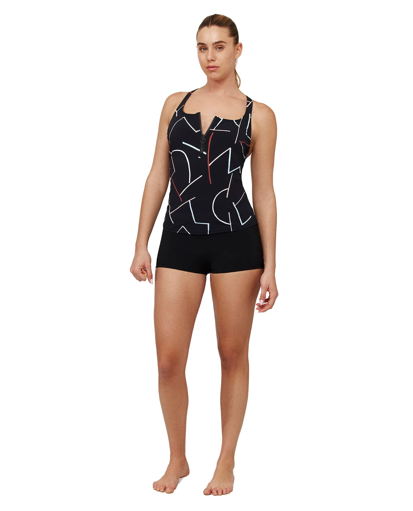 Kai Scoop Neck Tankini Top  | kai-multi

