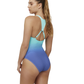 Back View Of Nixie Scoop Neck One Piece | multi-green