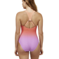 Back View Of Nixie Scoop Neck One Piece | multi-orange