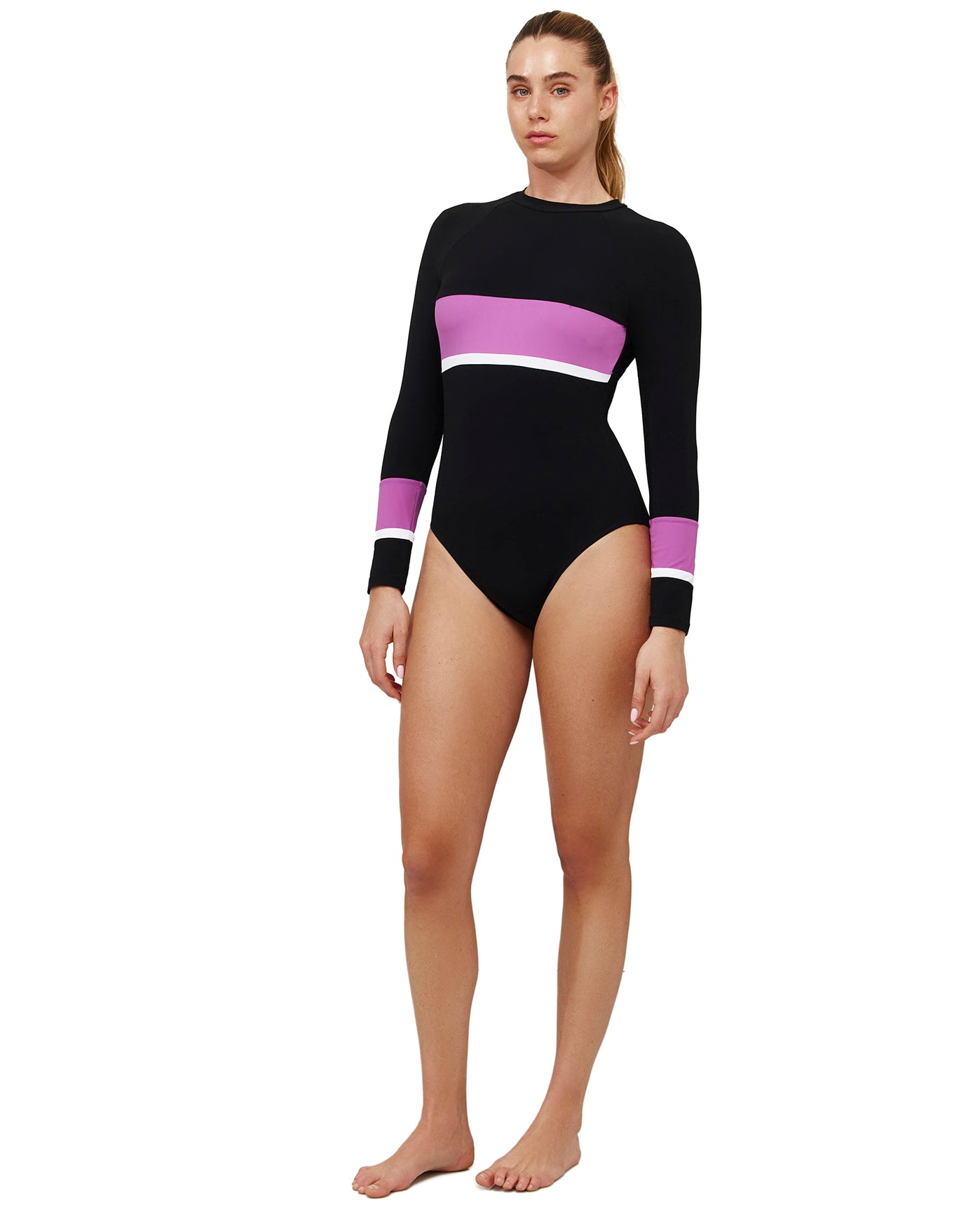 Aqua Chic Long Sleeve One Piece | aqua-purple
